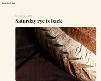 Hearth & Rye’s post ‘Saturday rye is back’ on its Stratafold-hosted site (example)