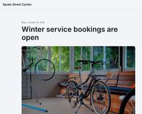 Spoke Street Cycles’ post ‘Winter service bookings are open’ on its Stratafold-hosted site (example)